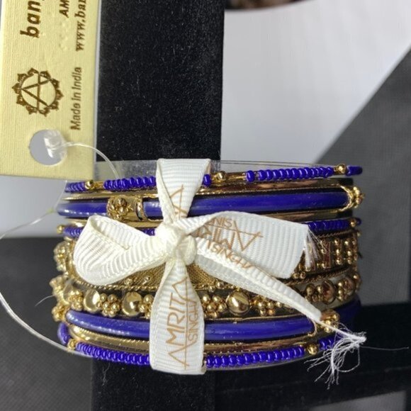 Amrita Singh Navy Marseille 10-pc Bangle Set - Picture 2 of 5